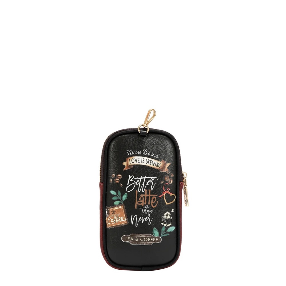 Nicole Lee Black & Brown Cafe Print Backpack - Picture 12 of 12